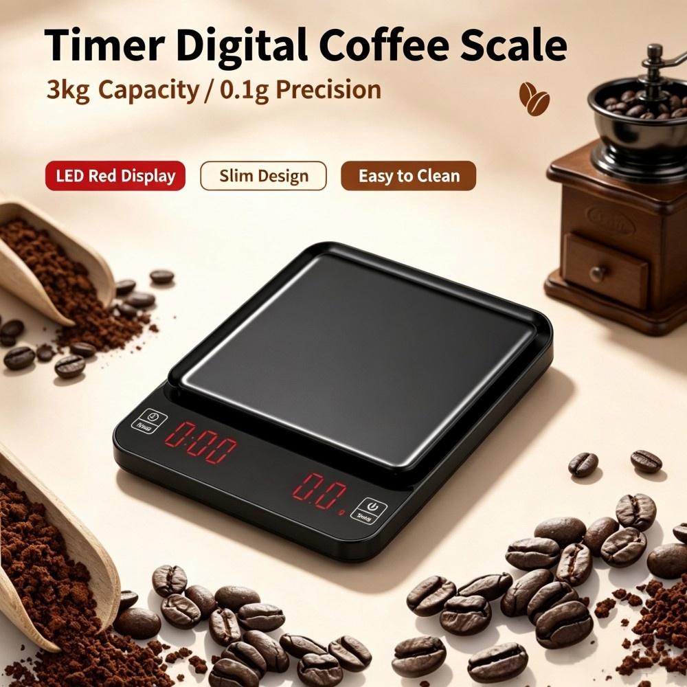 Electronics & Gadgets Beginning With D - 3kg/0.1g High Precision Digital Coffee Scale,