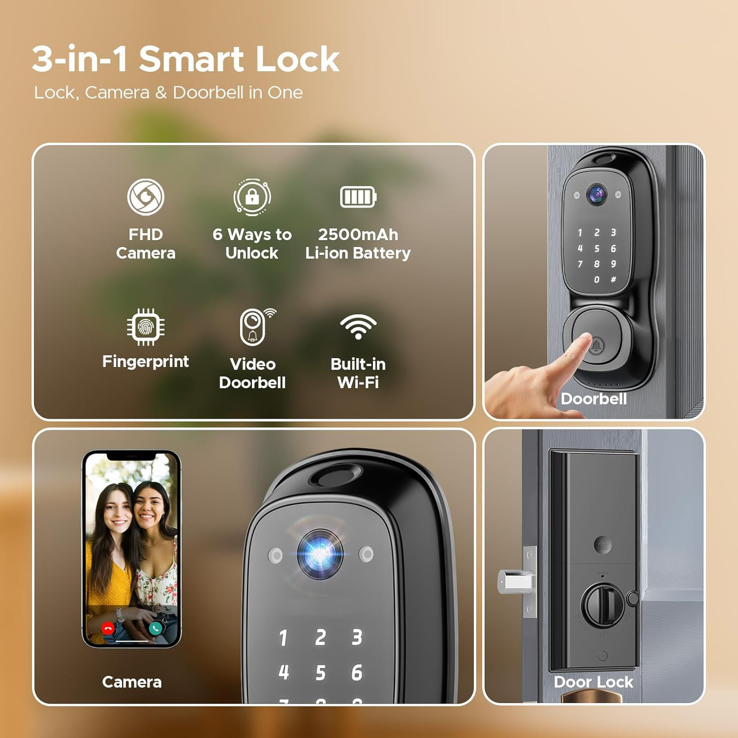 Tuya Wifi Smart Door Lock ‎Cam - Electronics & Gadgets Beginning With D recension och pris