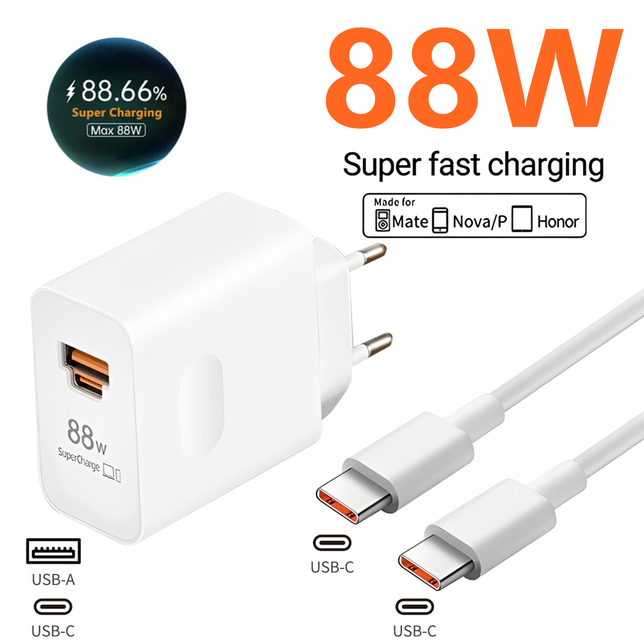 88W Max USB A+C Super Fast Cha - Huawei Mate 60 recension och pris