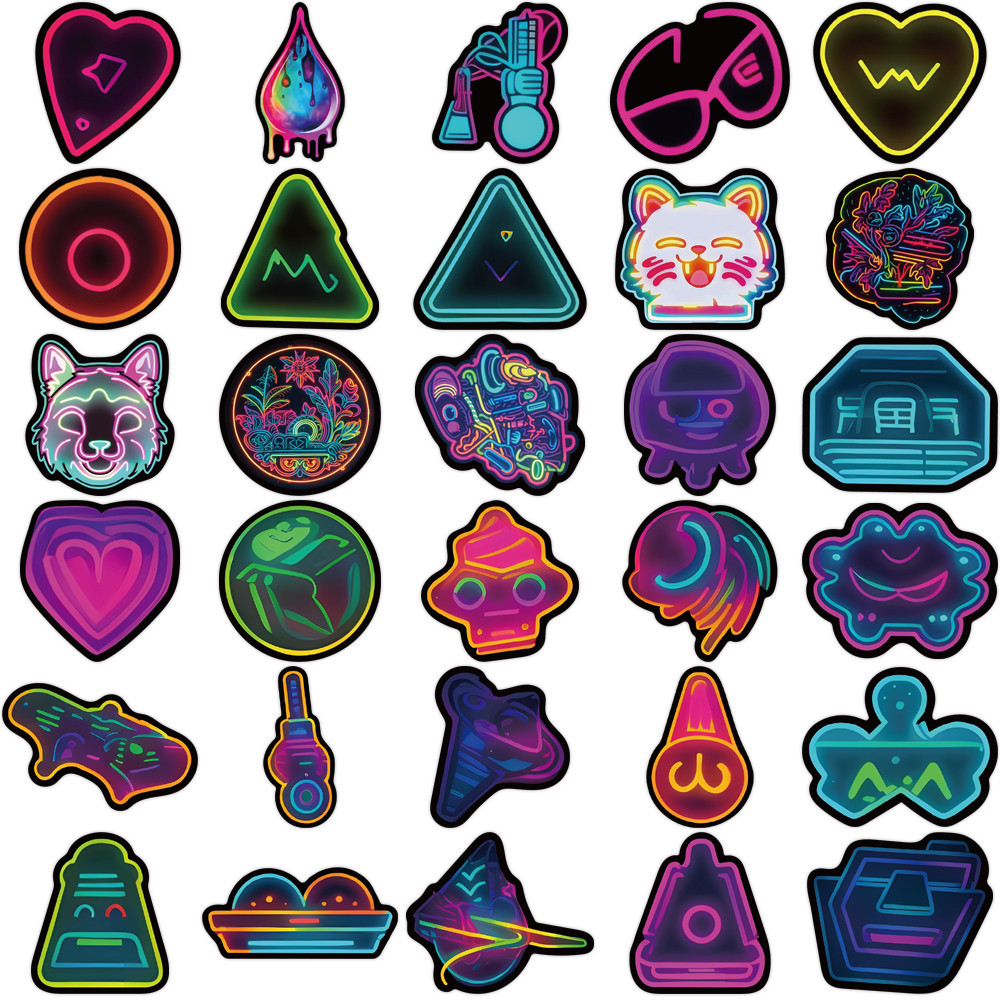 60-Piece Neon Style Stickers - - Electronics Gadgets Store recension och pris