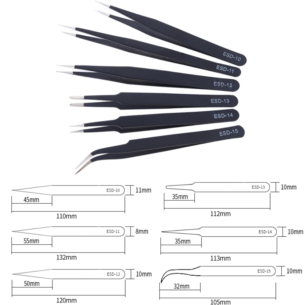 2/6pcs Precision Tweezers Set  - Electronics & Gadgets Starting With V recension och pris