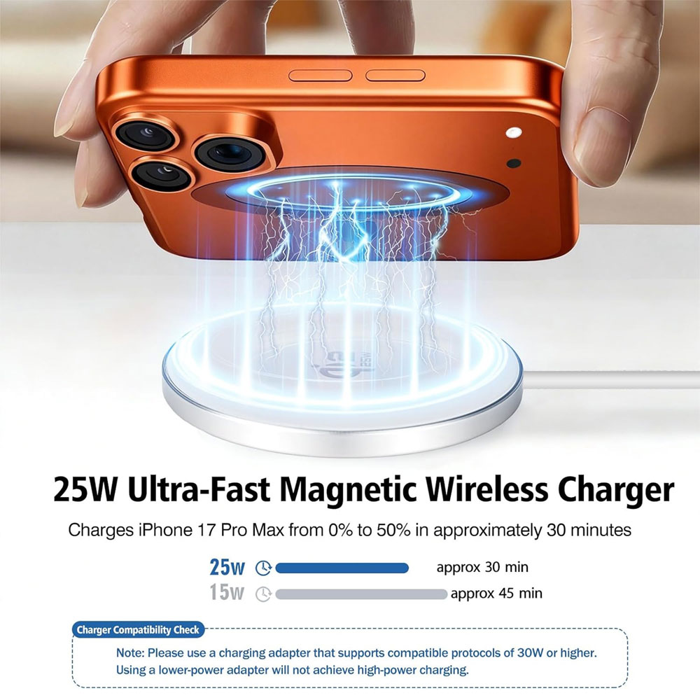 25W Qi2 Magnetic Wireless Char - Magnetic Charging Cable recension och pris