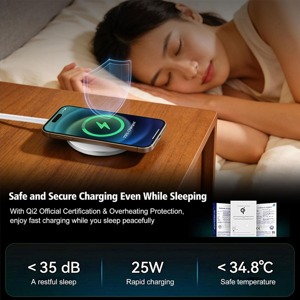 25W Qi2 Magnetic Wireless Char - Magnetic Charging Cable recension och pris