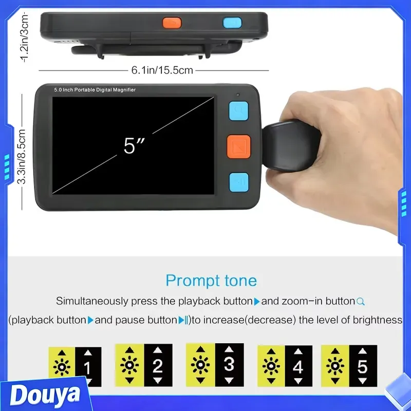 Hongda Portable Plastic 5 Inch - Digital Magnifier Reading recension och pris